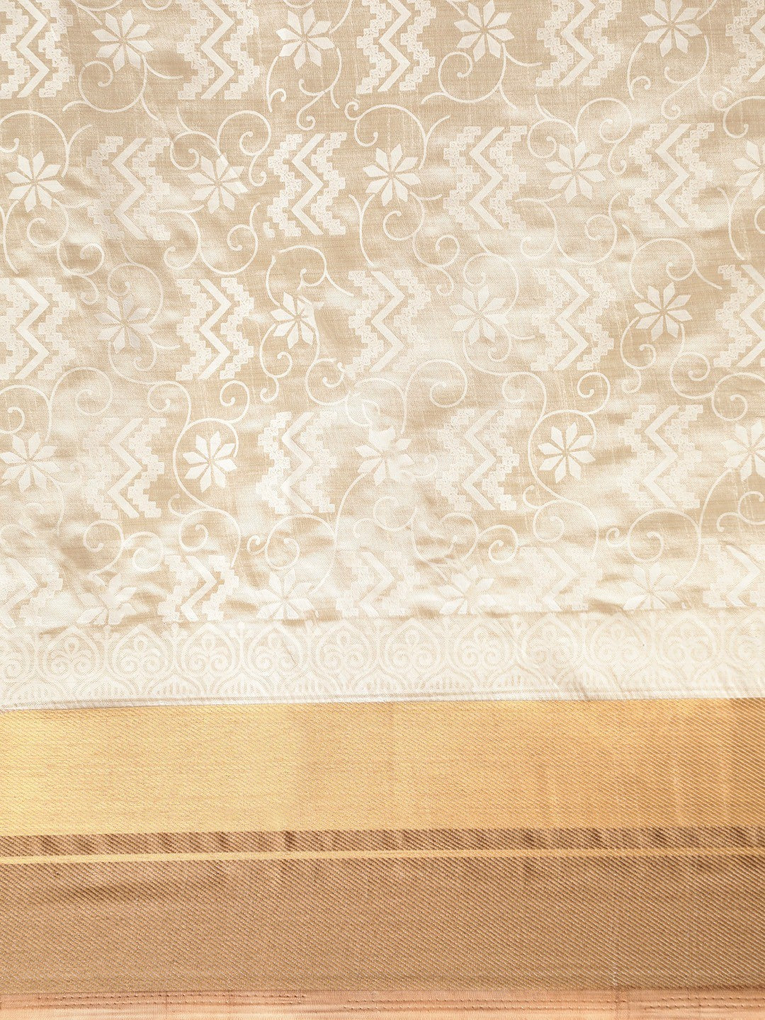 Women's White Art Silk Printed Saree