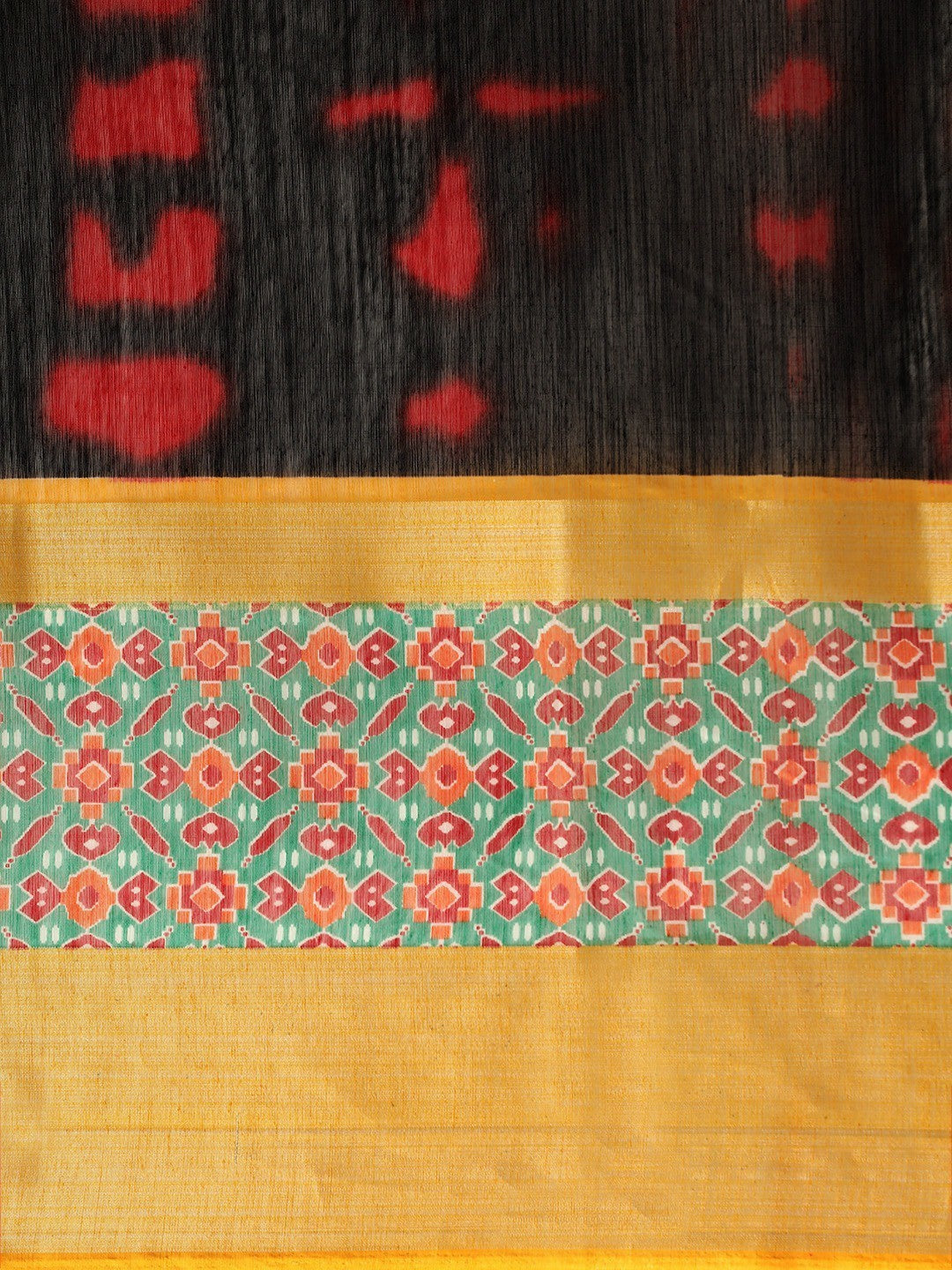 Women's Black Art Silk Printed Saree