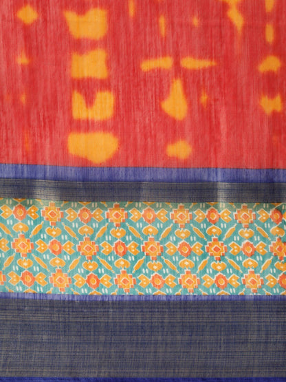 Women's Red Art Silk Printed Saree