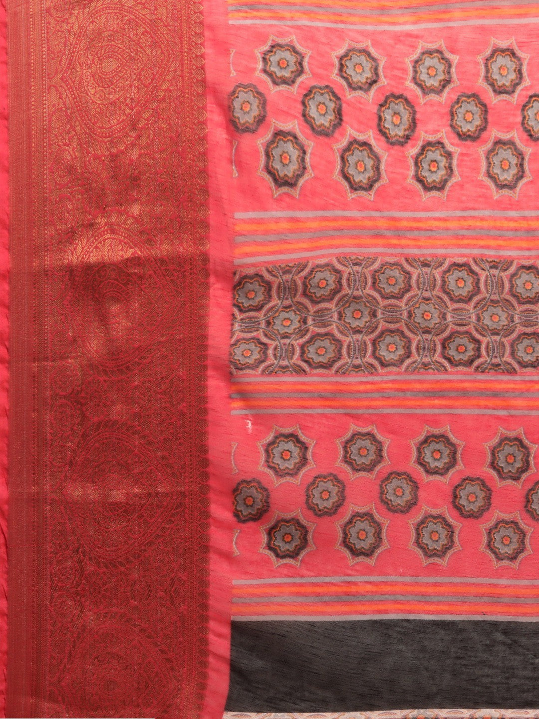 Women's Pink Art Silk Printed Saree