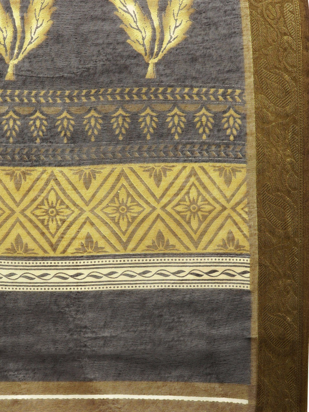 Women's Black Art Silk Printed Saree