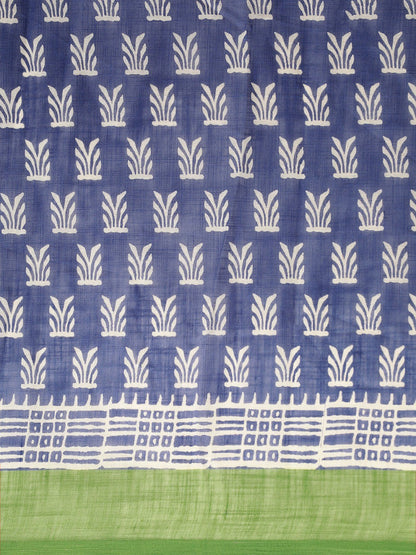 Women's Blue Art Silk Printed Saree