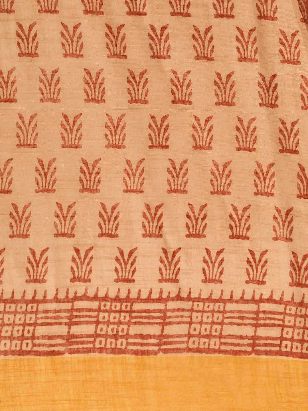 Women's Orange Art Silk Printed Saree
