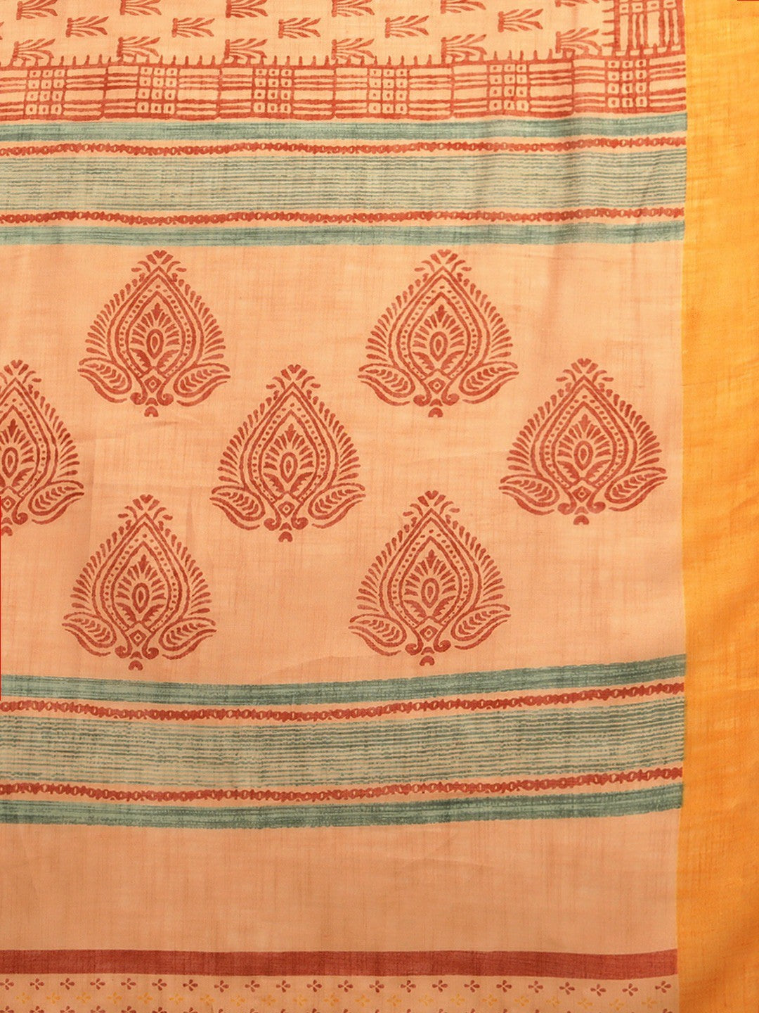 Women's Orange Art Silk Printed Saree
