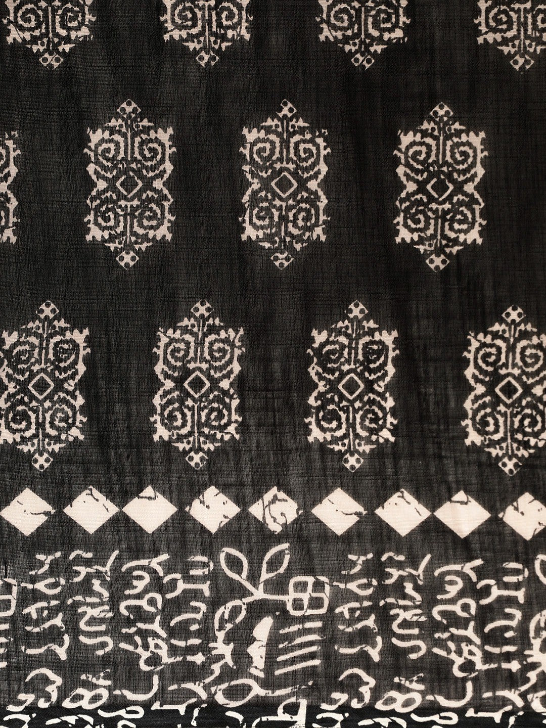Women's Black Art Silk Printed Saree