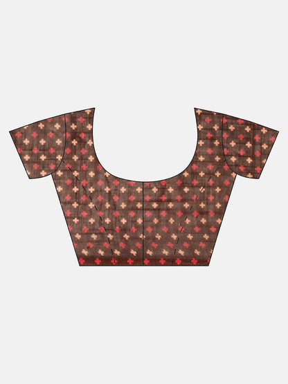 Women's Brown Art Silk Printed Saree