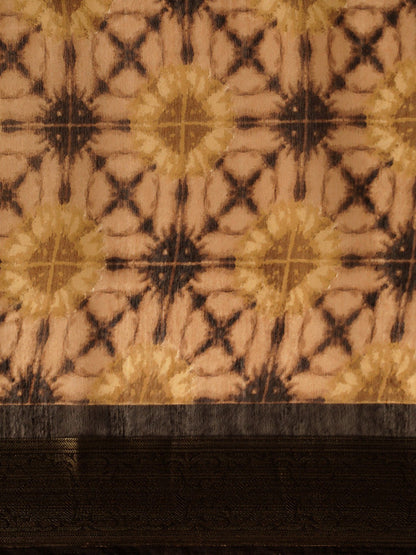 Women's Brown Art Silk Printed Saree