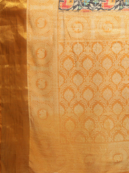 Women's Black  Art Silk Printed Saree