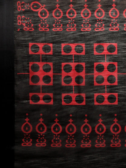 Women's Red Art Silk Printed Saree