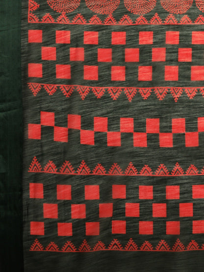 Women's Green Art Silk Printed Saree