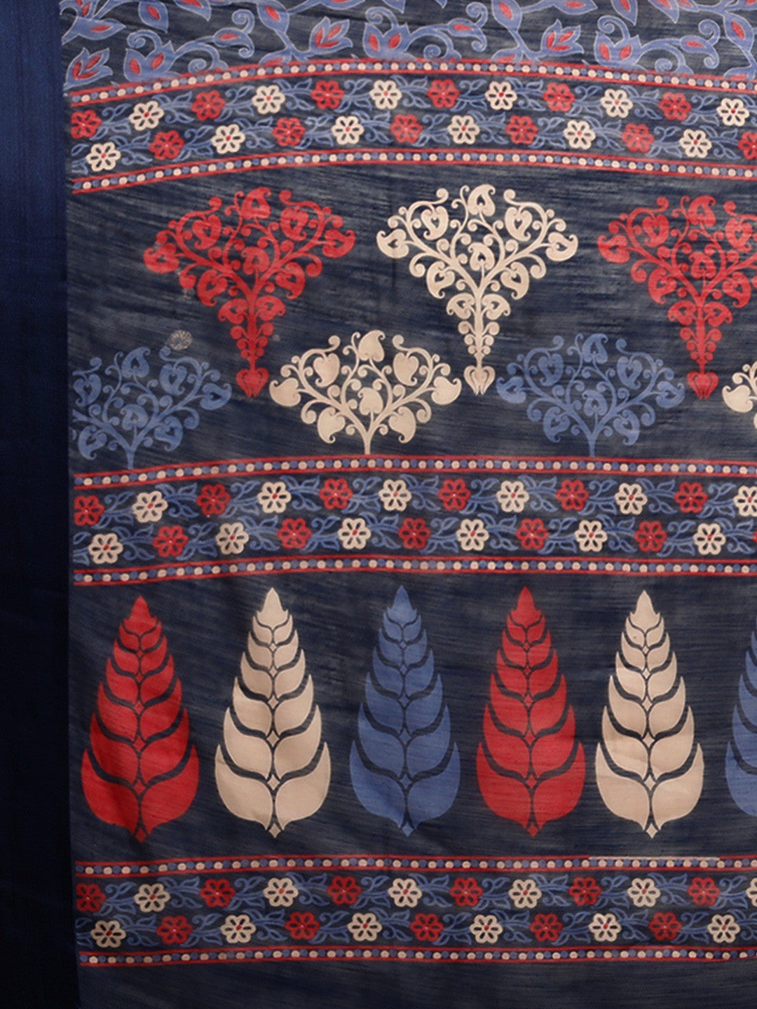 Women's Blue Art Silk Printed Saree