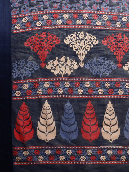 Women's Blue Art Silk Printed Saree