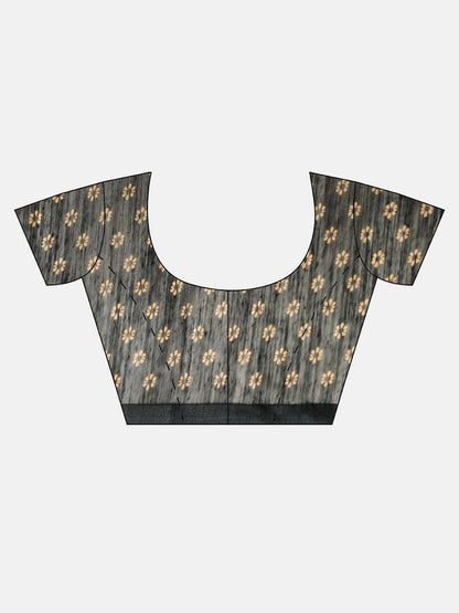 Women's Black Art Silk Printed Saree
