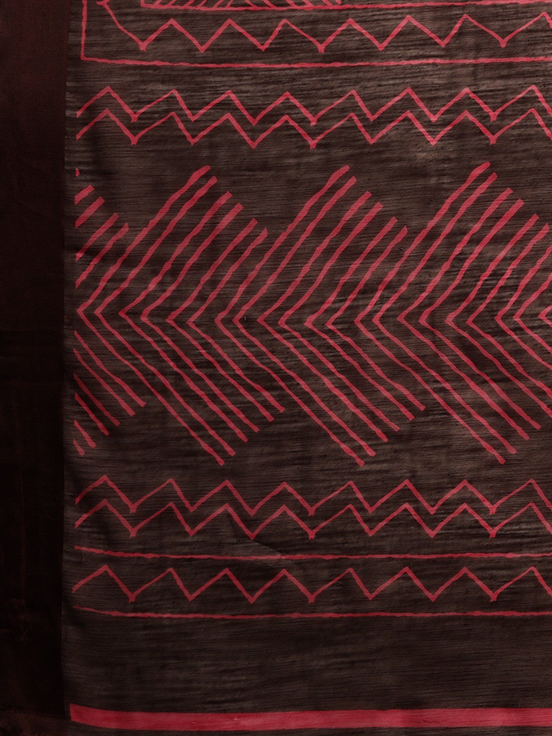 Women's Brown Art Silk Printed Saree