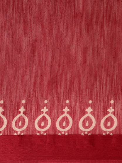 Women's Maroon Art Silk Printed Saree