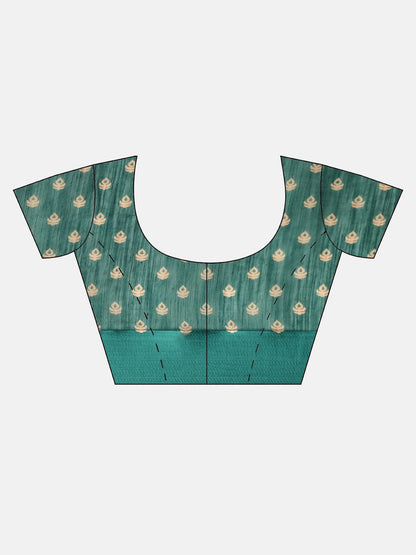 Women's Green Art Silk Printed Saree