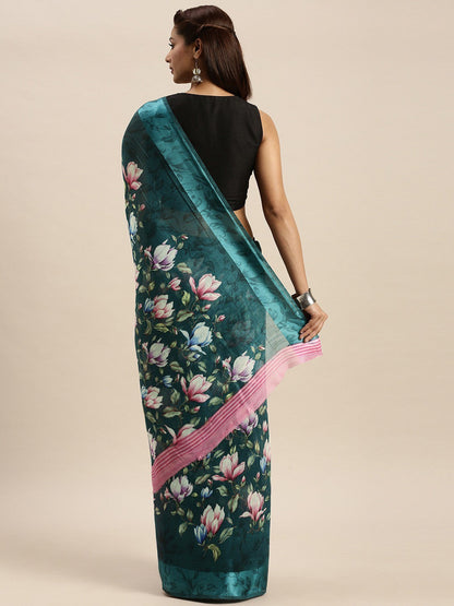 Women's Multicolor Art Silk Printed Saree
