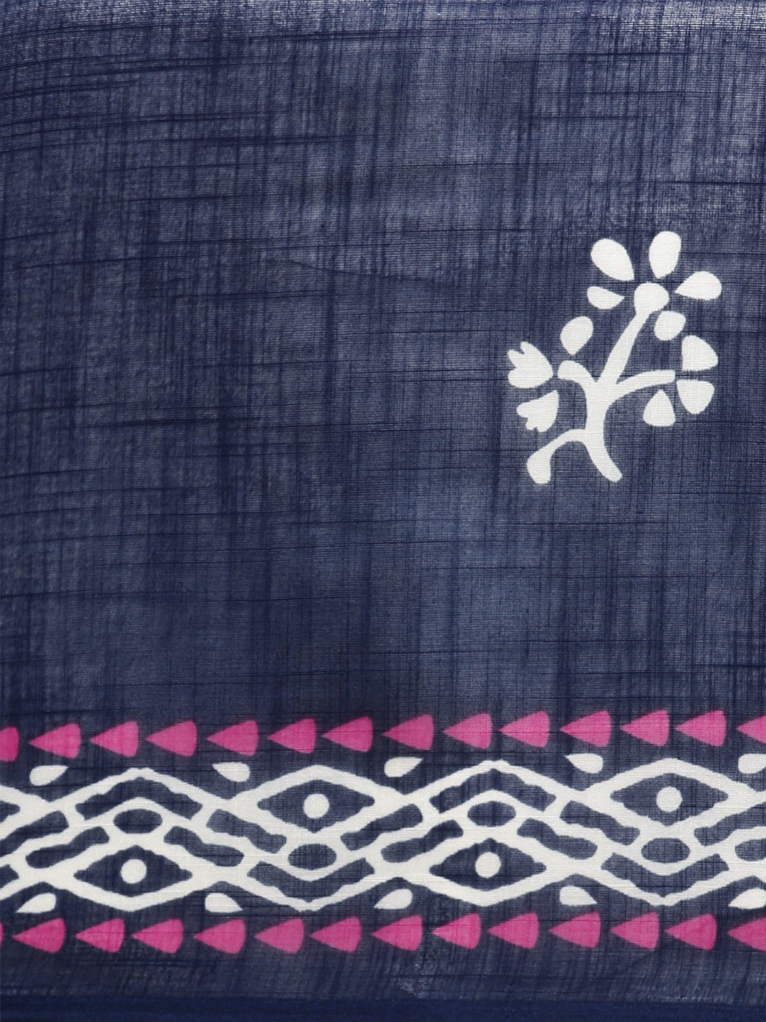 Women's Dark Blue Art Silk Printed Saree