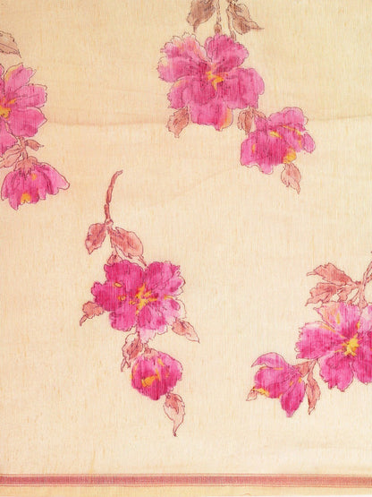 Women's Pink Art Silk Printed Saree