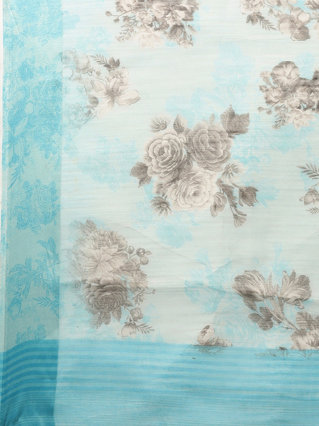 Women's Light Blue Art Silk Printed Saree