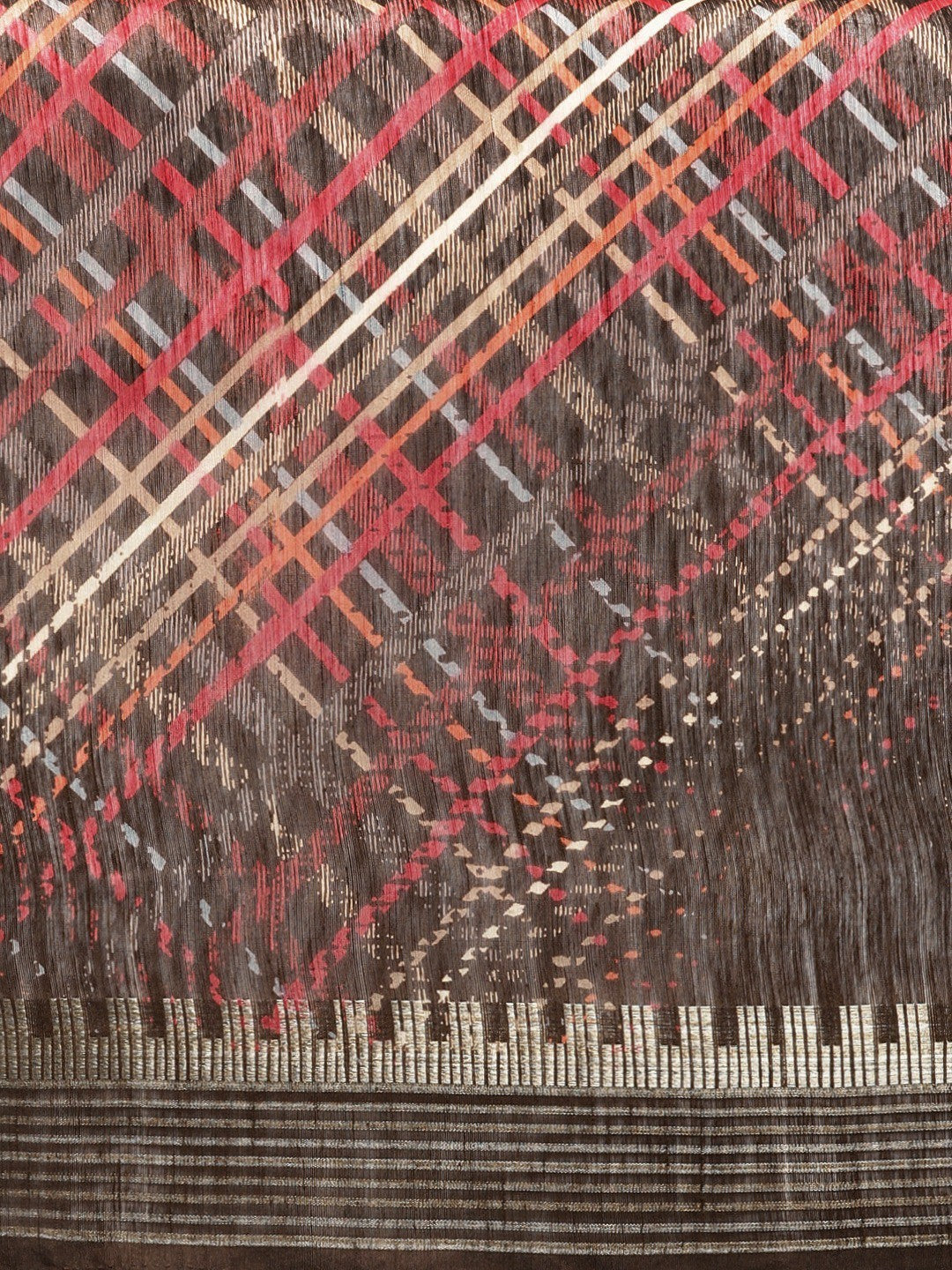 Women's Brown Art Silk Printed Saree