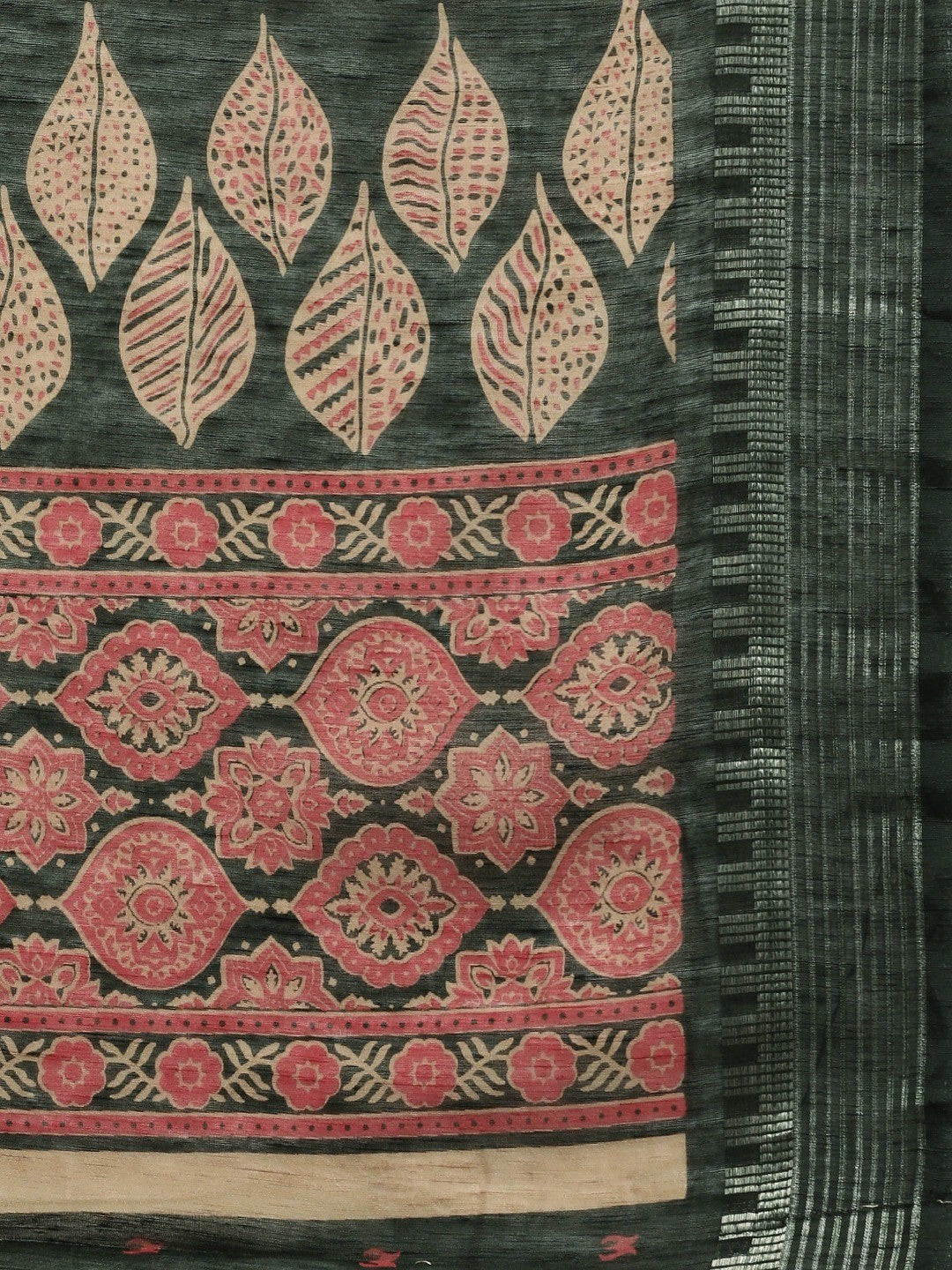 Women's Green Art Silk Printed Saree