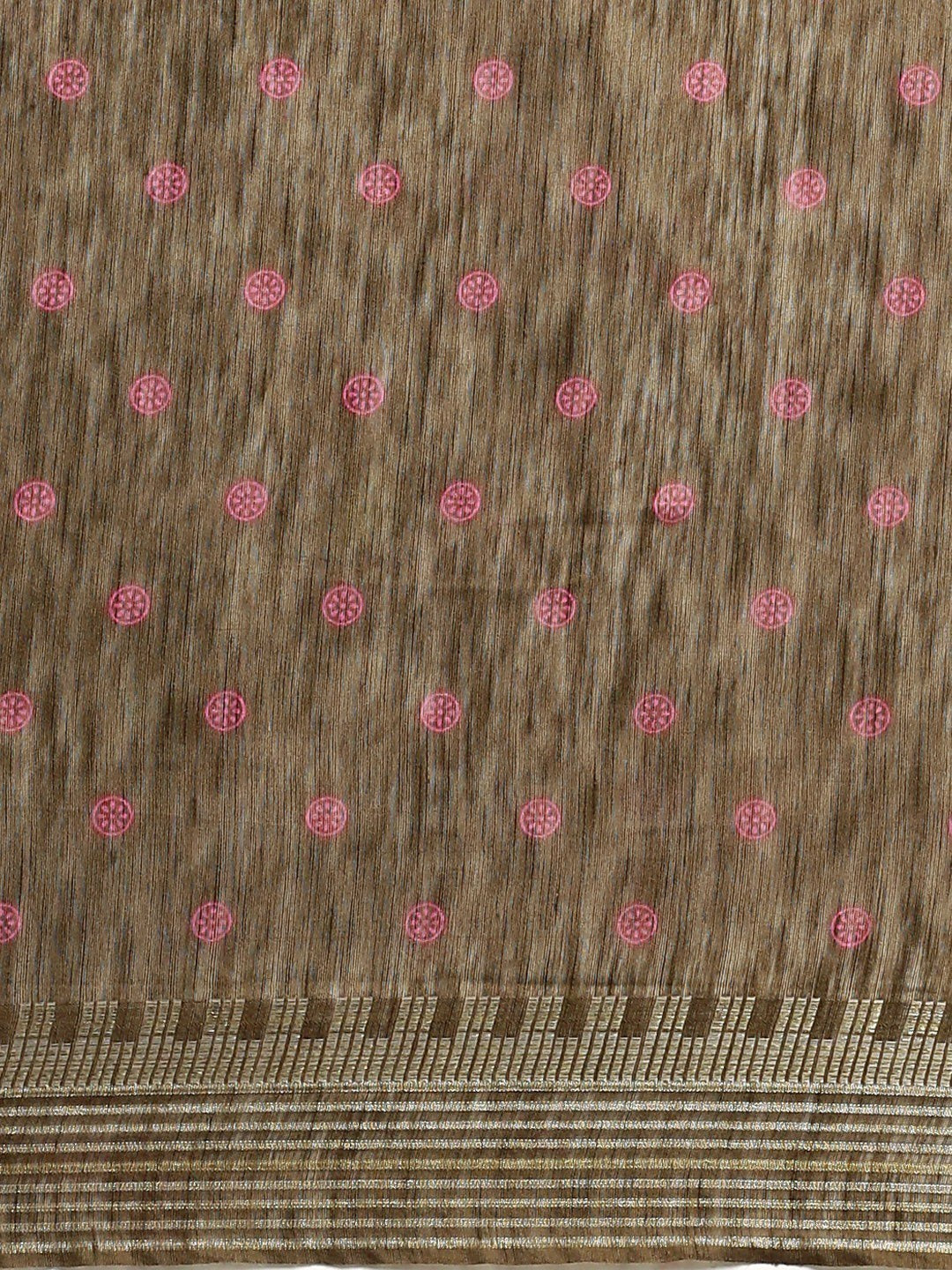Women's Brown Art Silk Printed Saree