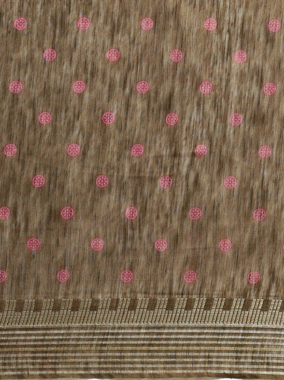 Women's Brown Art Silk Printed Saree