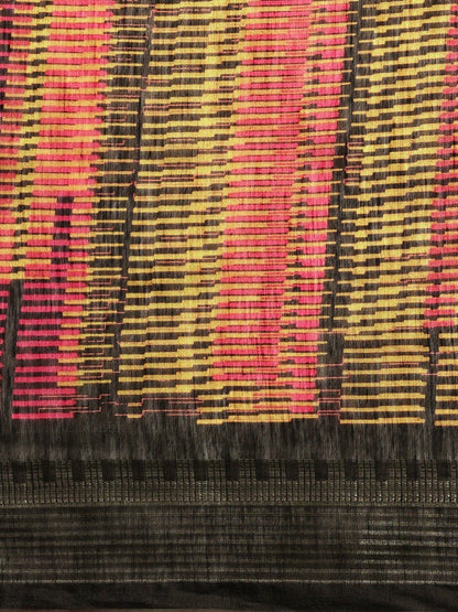 Women's Black Art Silk Printed Saree