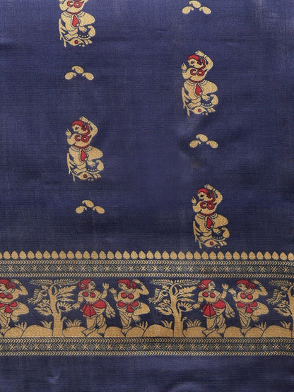 Women's Blue Art Silk Printed Saree