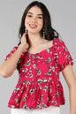 Women's Pink Georgette Floral Printed