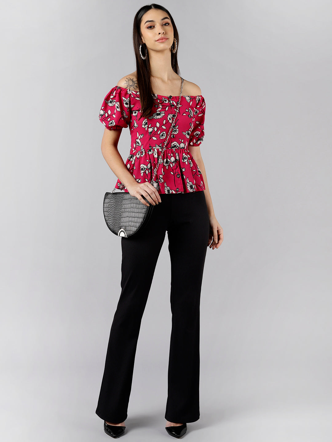 Women's Pink Georgette Floral Printed