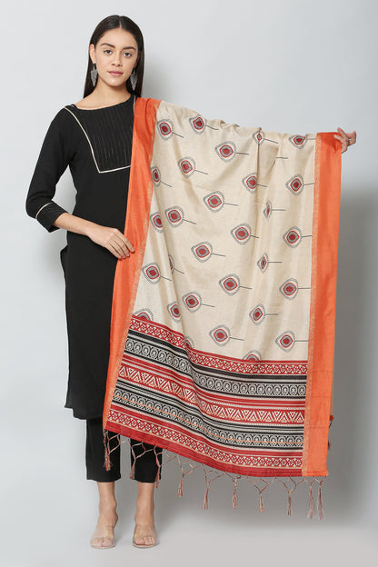 Women's Multicolored Art Silk Digital Printed Dupatta