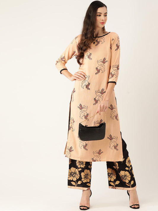 Women's Viscose Rayon Kurta And Palazzo Set