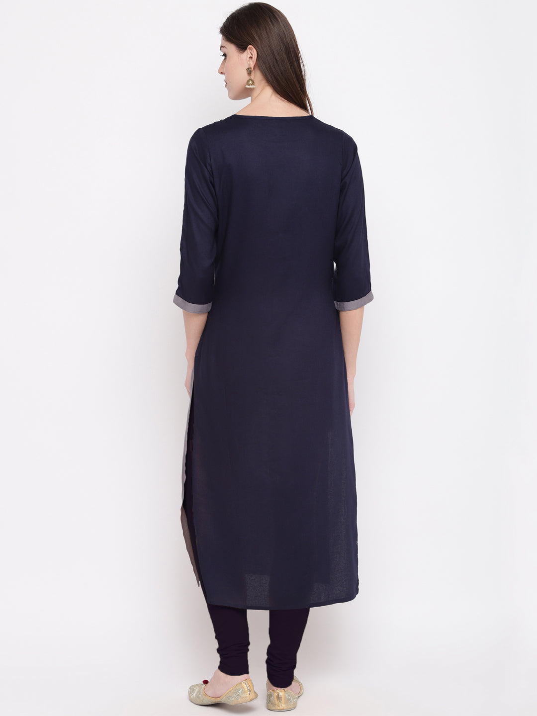 Women's Blue & Grey Kurta By Vbuyz- (