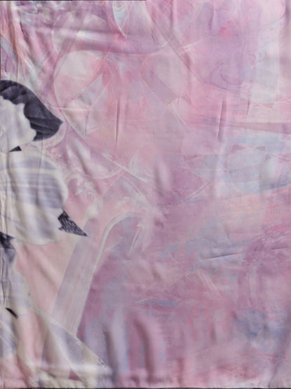 Women's Lavender Colour Chiffon Digital Print Saree