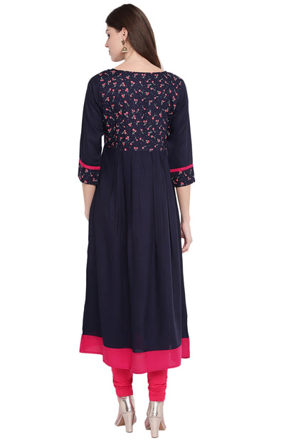 Women's Blue Anarkali Kurta By Vbuyz- (