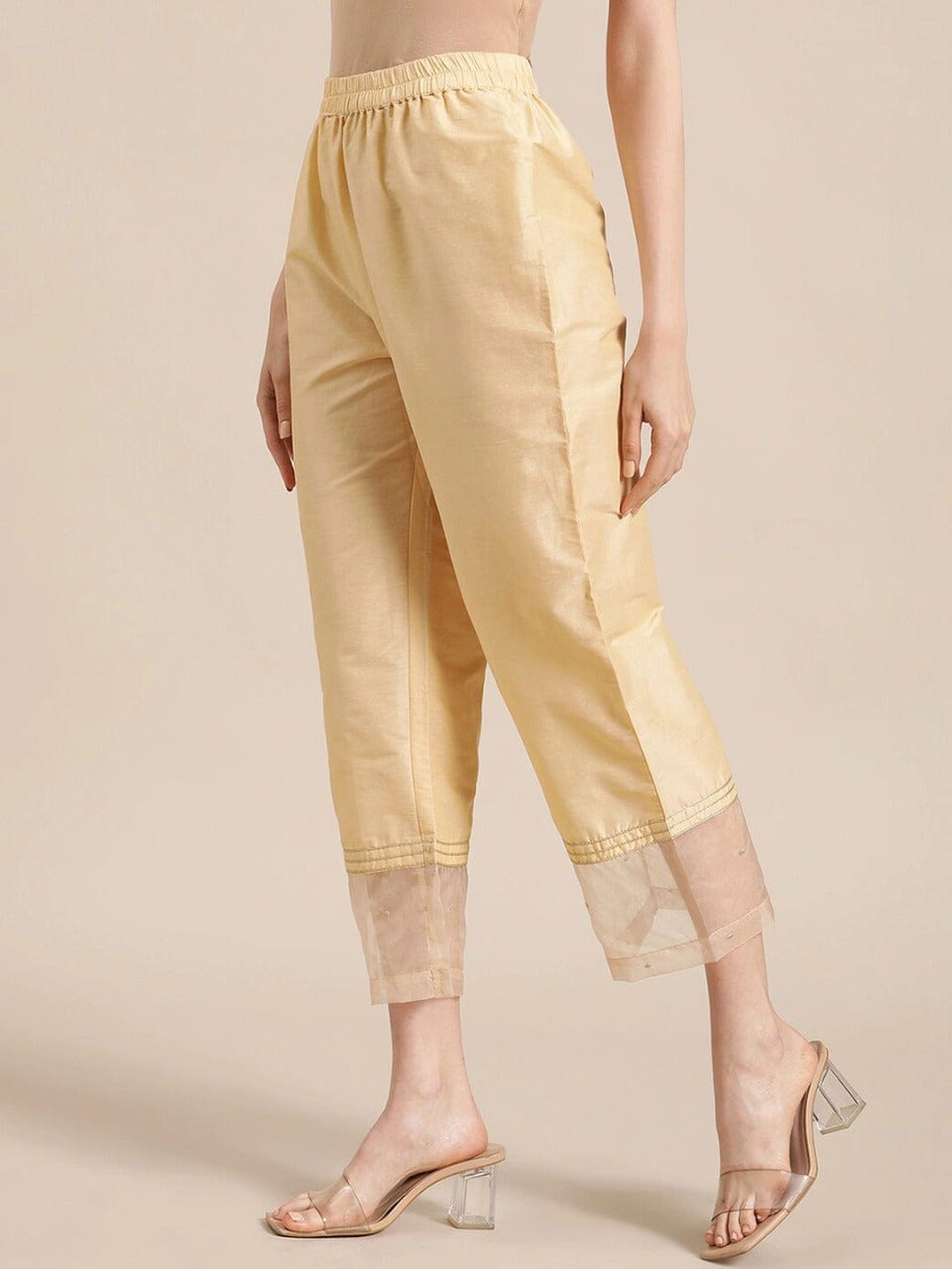 Women's Gold Regular Trousers