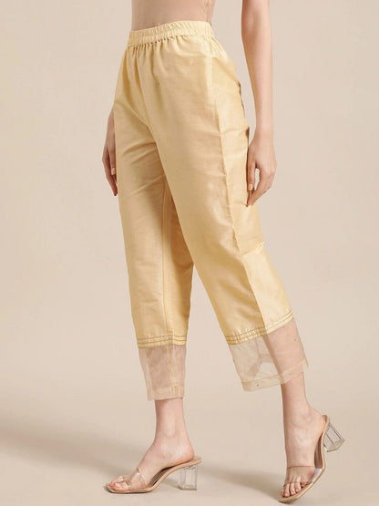 Women's Gold Regular Trousers