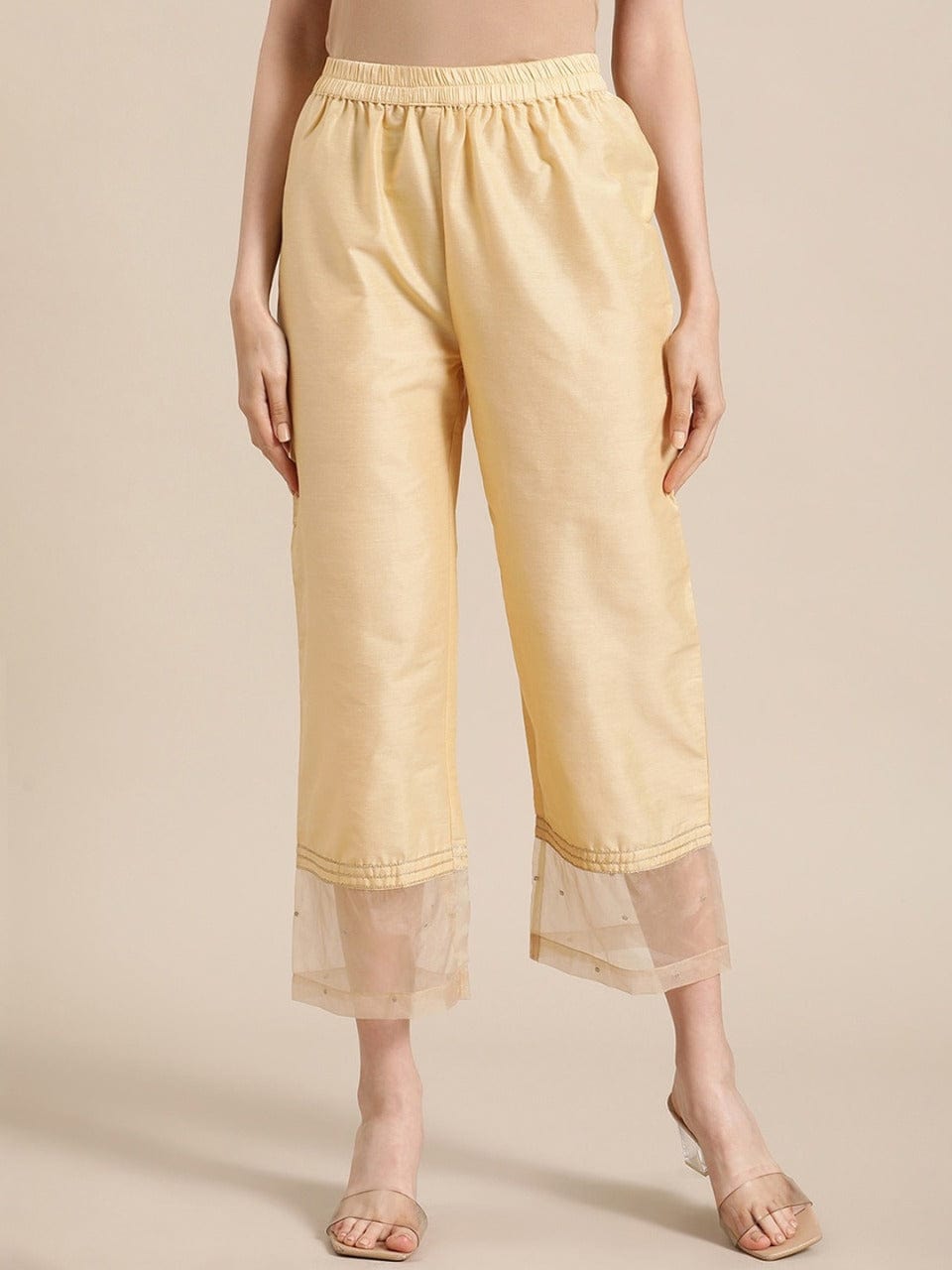 Women's Gold Regular Trousers