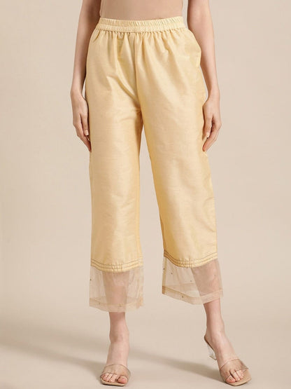 Women's Gold Regular Trousers