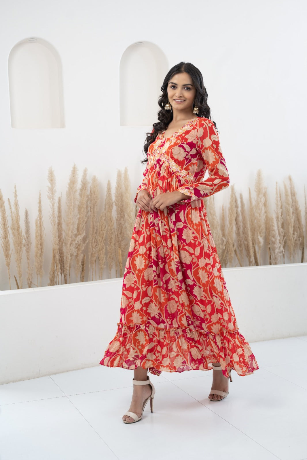 Womenâ€™s Floral Printed Long Dress by Myshka-