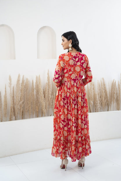 Womenâ€™s Floral Printed Long Dress by Myshka-