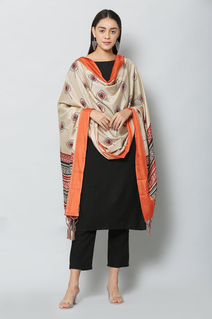 Women's Multicolored Art Silk Digital Printed Dupatta