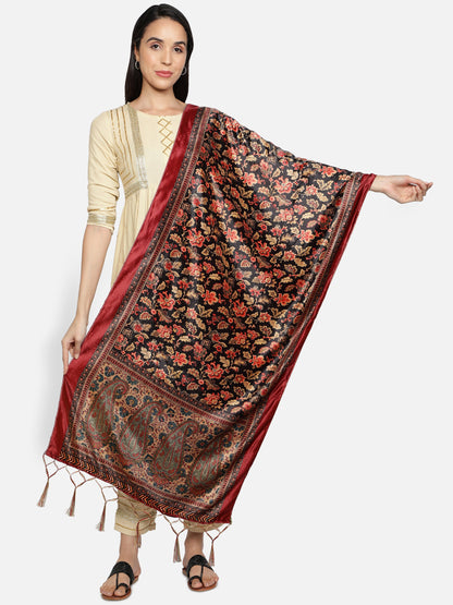Women's Multicolored Polyster Velvet  Digital Printed Dupatta