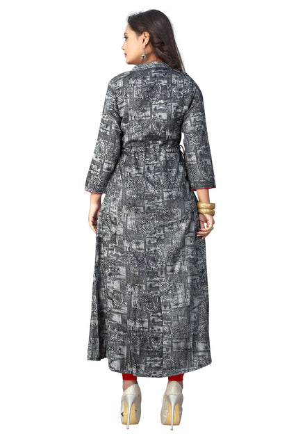 Women's Grey Color Rayon A-Line Kurta  (1Pc)