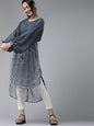 Women's Polka Print High-Low Tunic