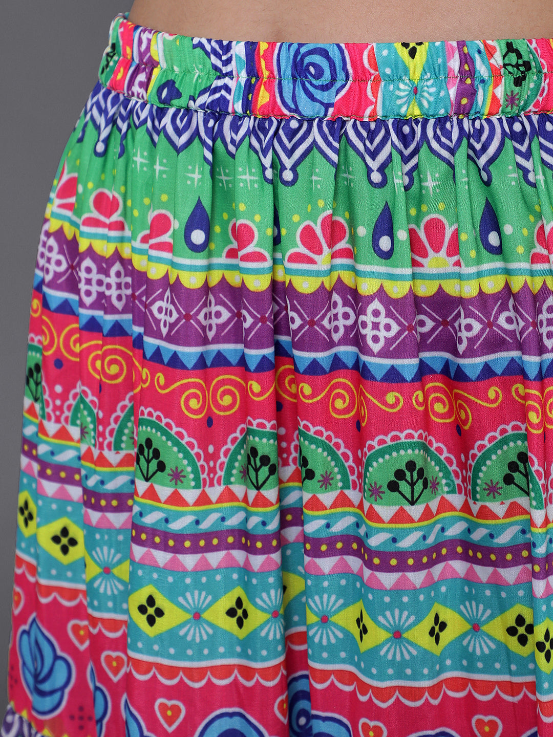 Women's Multi Printed Flared Skirt
