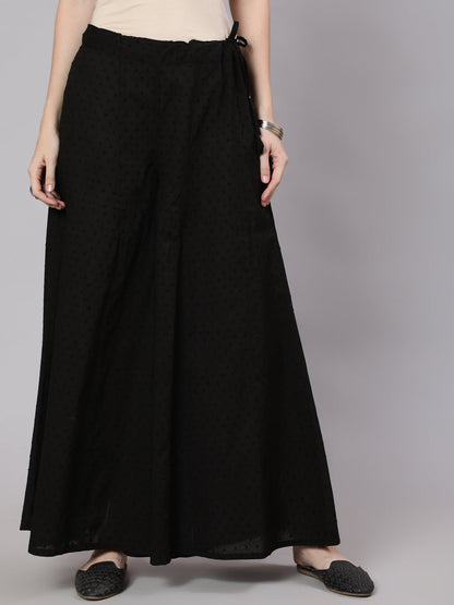 Women's Black Flared Palazzo