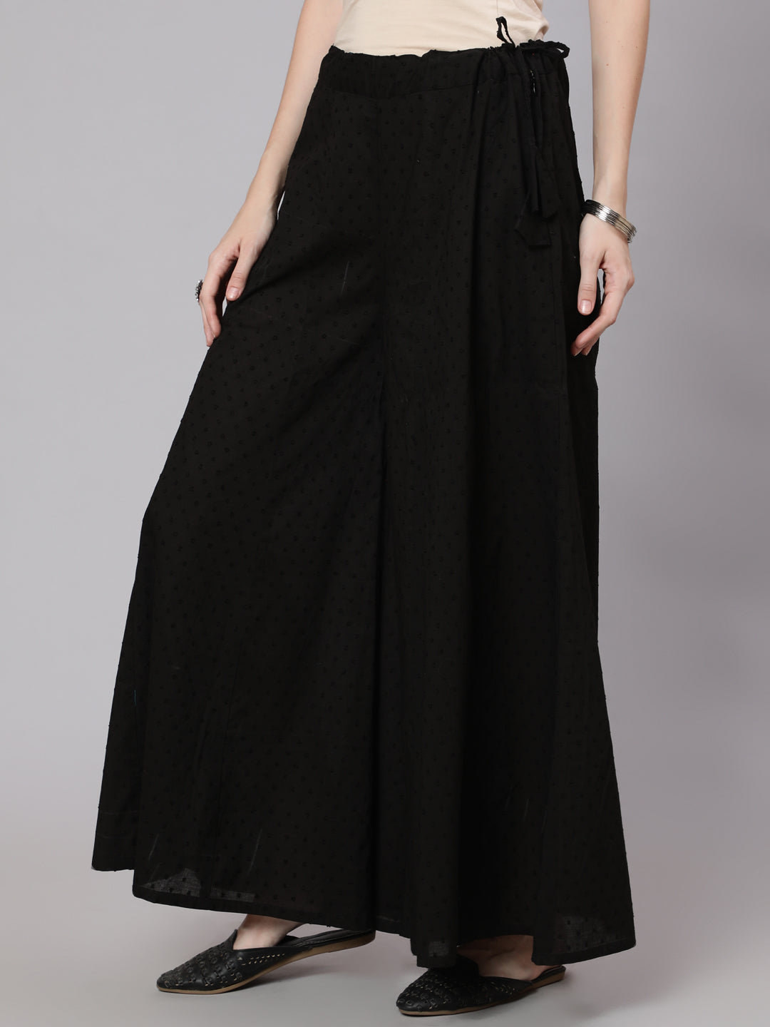 Women's Black Flared Palazzo